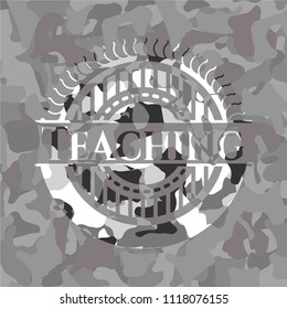 Teaching grey camouflage emblem