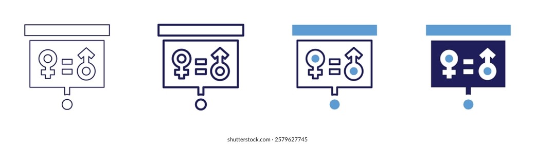 Teaching icon in 4 different styles. Thin Line, Line, Bold Line, Duotone. Duotone style. Editable stroke.