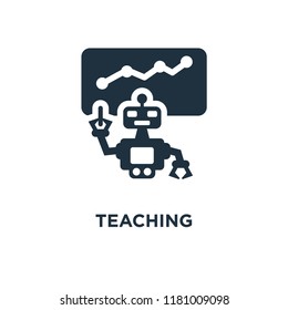Teaching icon. Black filled vector illustration. Teaching symbol on white background. Can be used in web and mobile.