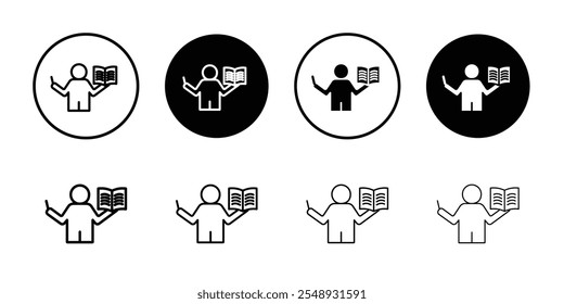 Teaching icon Black and white outline vector