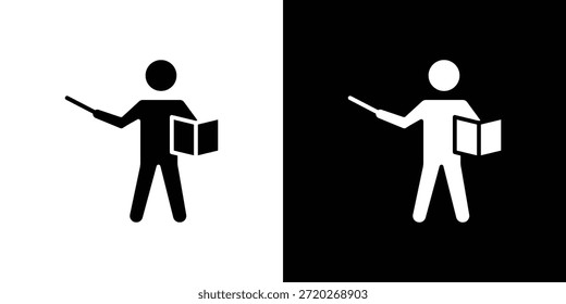 Ícone de ensino. Ícone de design simples em preto e branco