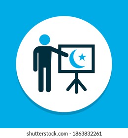 Teaching icon colored symbol. Premium quality isolated leaning element in trendy style.