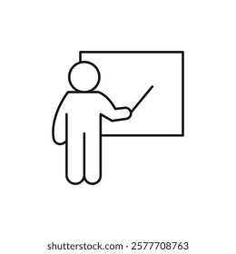 Teaching icon Flat simple outline