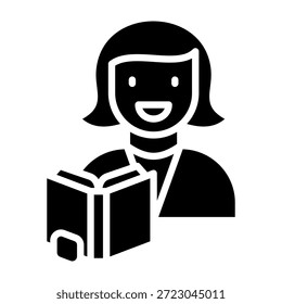Ilustração de Vetor de Estilo de Glifo de Ícone de Ensino