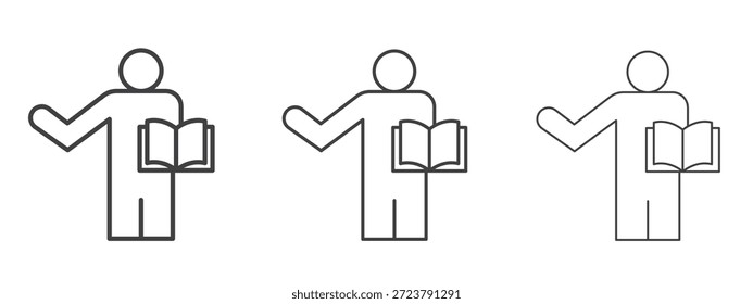 Lehre Symbol in Linie Kunst doodle Stil. Bearbeitbares Konturumrisszeichen, eps 10