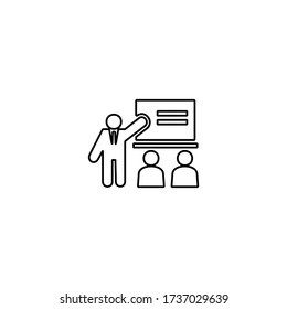 Teaching icon in line style. Training sign. School concept.
