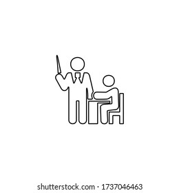 Teaching icon in line style. Training sign. School concept.