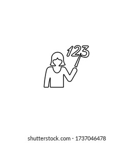 Teaching icon in line style. Training sign. School concept.