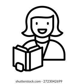 Ilustración vectorial de estilo de línea de icono de enseñanza