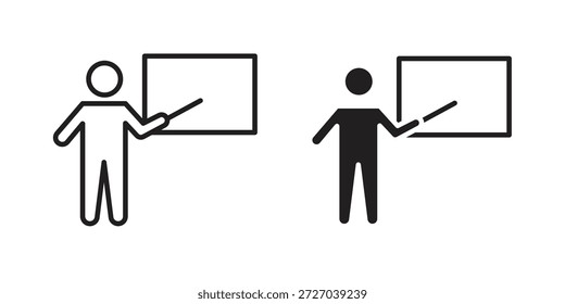 Icono de enseñanza sobre fondo blanco. Icono de Vector de acciones
