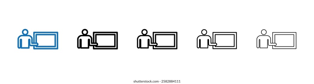 Teaching icon Outline vector logo for web ui