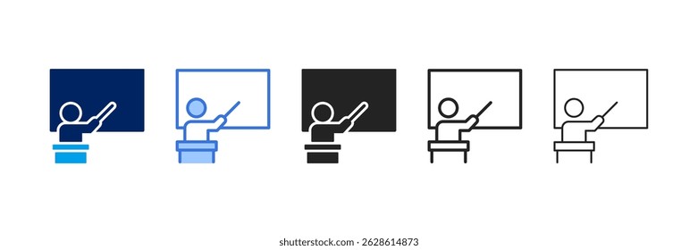 Ícone de Ensino Definir Coleção de Estilos Diferentes