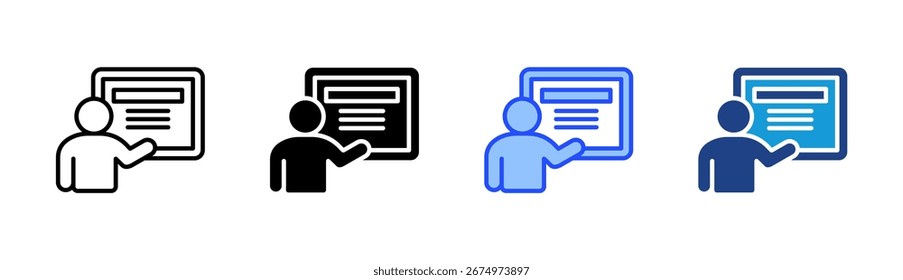 Ícone de Ensino Definir Coleção de Vários Estilos