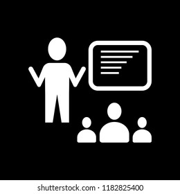 Teaching Icon - Teacher with student - vector illustration white