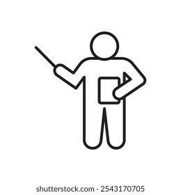 Ícone de ensino. traçado fino e sólido.