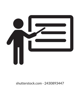 Teaching icon. Training education icon in flat style, School classroom lesson vector illustration.