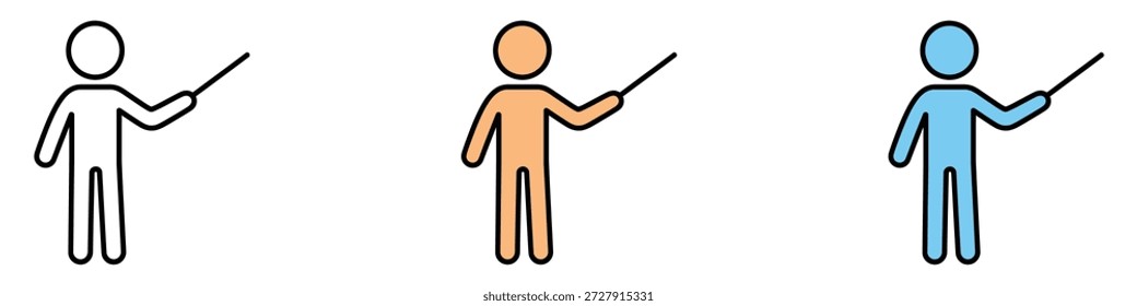 Vector del ícono de enseñanza. enseñanza, guía, explicación. Ilustración vectorial.
