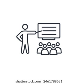 teaching icon. vector.Editable stroke.linear style sign for use web design,logo.Symbol illustration.
