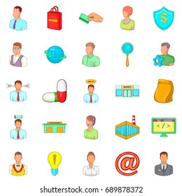 Teaching icons set. Cartoon set of 25 teaching vector icons for web isolated on white background