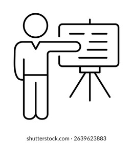Teaching Line Icon. E-learning, Education, Teaching, Online Study Icons Editable Stroke Vector Illustration