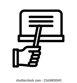 ilustración de icono de línea de enseñanza vectorial