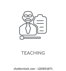 Teaching linear icon. Teaching concept stroke symbol design. Thin graphic elements vector illustration, outline pattern on a white background, eps 10.