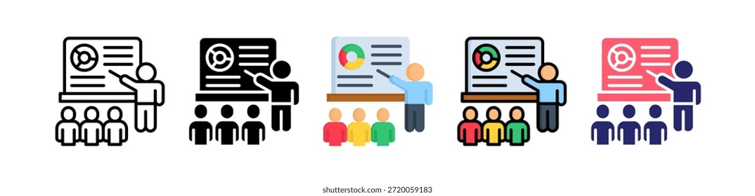 Enseñanza de múltiples estilos Icon Set Colección..