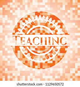Teaching orange mosaic emblem