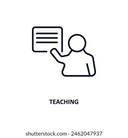 teaching outline icon.  Thin line icon from artificial intelligence collection. Editable vector isolated on white background