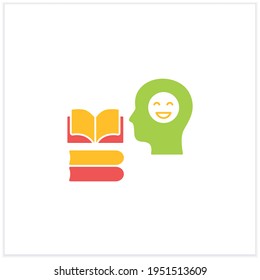 Teaching positive behaviors flat icon.Managing emotions.Conflict management concept. Vector illustration