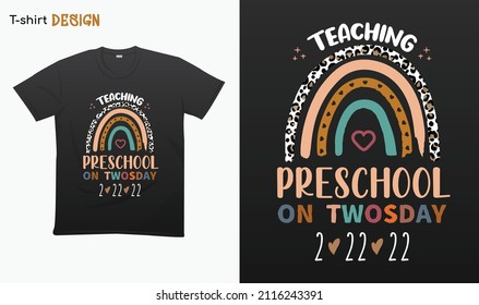 Teaching Preschool on Twosday 2-22-22 funny - Tuesday 2-2-22, Leopard Print Twos Day, Funny teacher gifts
minimalist rainbow Twos Day shirt . For stickers, t-shirts,mugs, etc. Eps 10