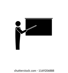 Teaching, presentation black icon vector