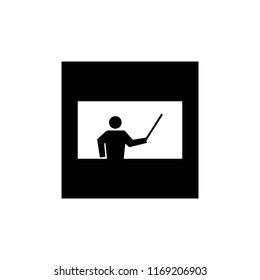 Teaching, presentation black icon vector