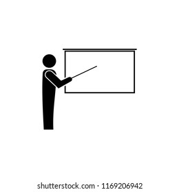 Teaching, presentation black icon vector