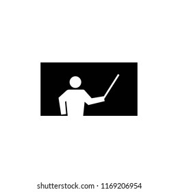 Teaching, presentation black icon vector