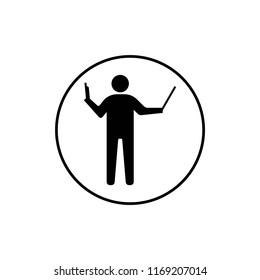 Teaching, presentation black icon vector