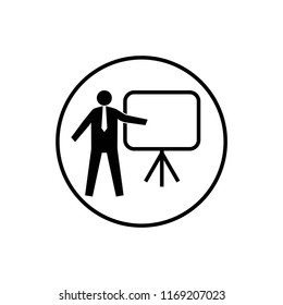 Teaching, presentation black icon vector