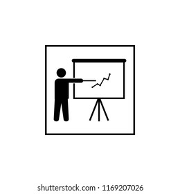 Teaching, presentation black icon vector