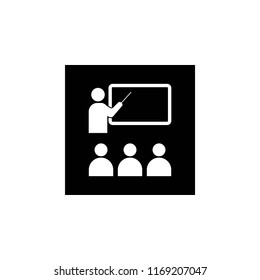 Teaching, presentation black icon vector