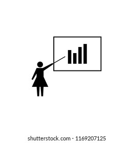 Teaching, presentation black icon vector