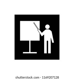 Teaching, presentation black icon vector