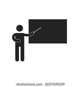 Teaching. Presentation. Professional. Vector silhouette icon.