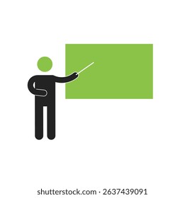 Teaching Presentation. Vector. Silhouette. Seminar. Professional