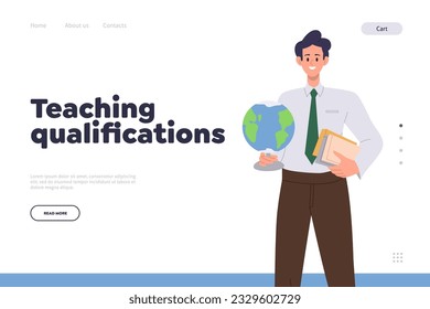 Teaching qualifications landing page design website template for professional development courses
