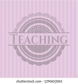 Teaching realistic pink emblem