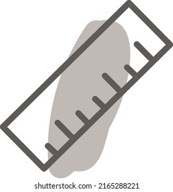 Teaching ruler, illustration, vector on a white background.