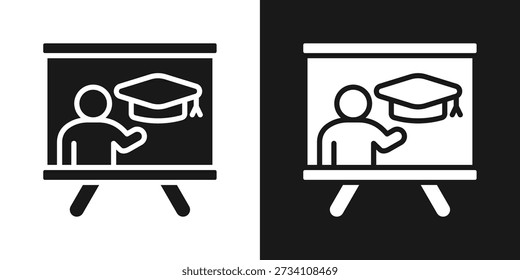 Teaching Session Icon In Black And White Glyph Style