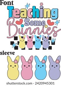 Teaching Some Bunnies Cute Easter Bunny T shirt Design