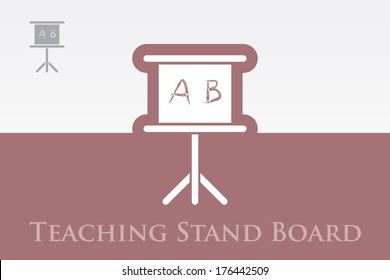 Teaching Stand Board Icon on Colorful Background. Eps.-10.