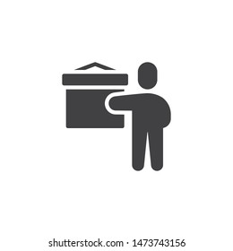 Teaching teacher vector icon. filled flat sign for mobile concept and web design. Teacher and whiteboard glyph icon. Symbol, logo illustration. Vector graphics